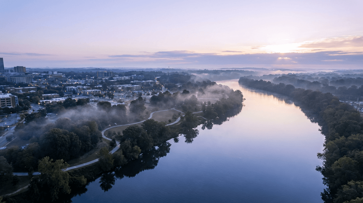 River AI platform with underwater computing pod and autonomous robotics in a river